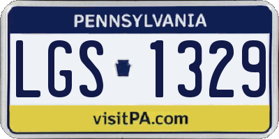 PA license plate LGS1329
