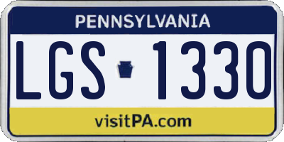 PA license plate LGS1330