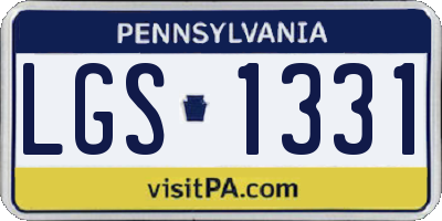 PA license plate LGS1331