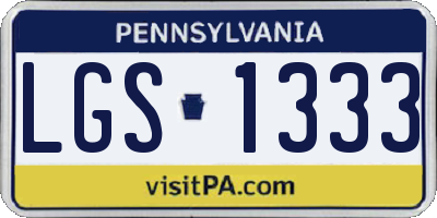 PA license plate LGS1333
