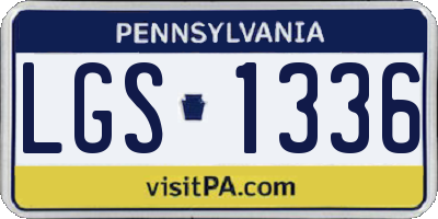 PA license plate LGS1336