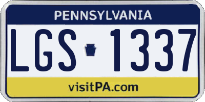 PA license plate LGS1337