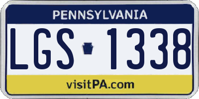 PA license plate LGS1338