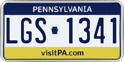 PA license plate LGS1341