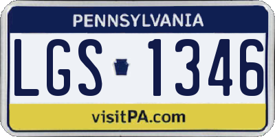 PA license plate LGS1346