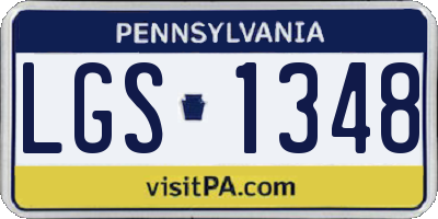 PA license plate LGS1348