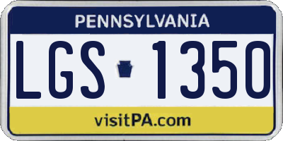 PA license plate LGS1350