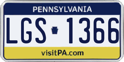 PA license plate LGS1366