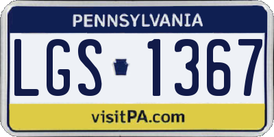 PA license plate LGS1367