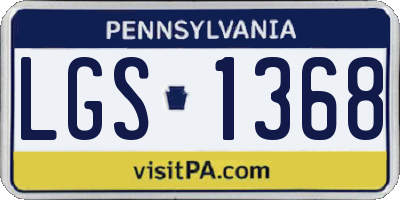 PA license plate LGS1368