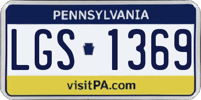 PA license plate LGS1369