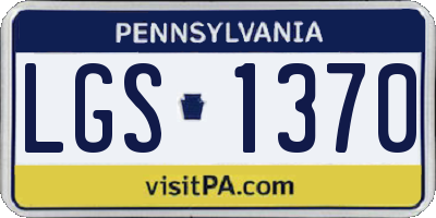 PA license plate LGS1370