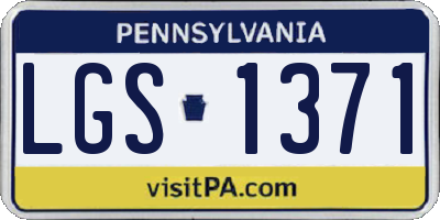 PA license plate LGS1371