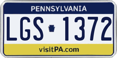 PA license plate LGS1372