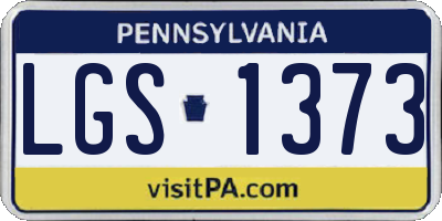 PA license plate LGS1373