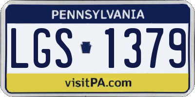 PA license plate LGS1379