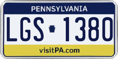 PA license plate LGS1380
