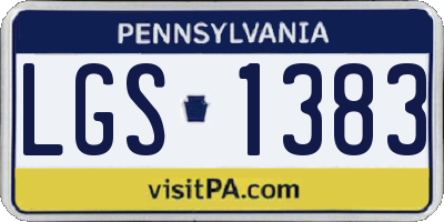 PA license plate LGS1383