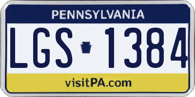 PA license plate LGS1384