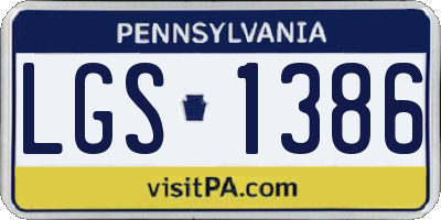 PA license plate LGS1386
