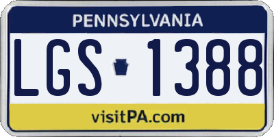 PA license plate LGS1388
