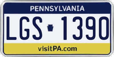 PA license plate LGS1390