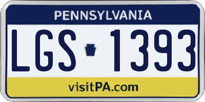 PA license plate LGS1393