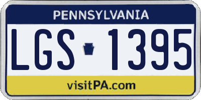 PA license plate LGS1395