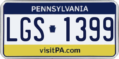 PA license plate LGS1399