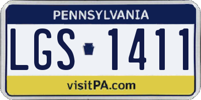 PA license plate LGS1411