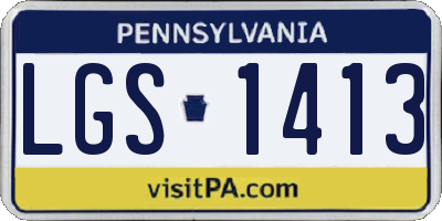 PA license plate LGS1413