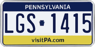 PA license plate LGS1415