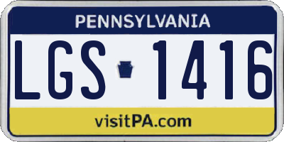 PA license plate LGS1416