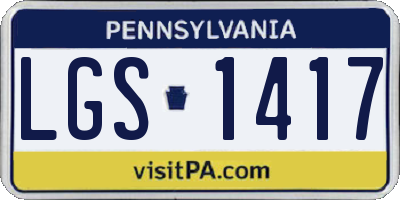 PA license plate LGS1417
