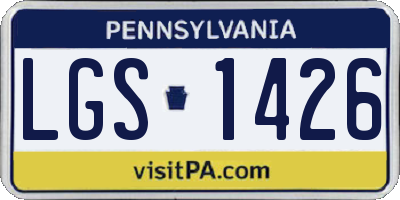 PA license plate LGS1426