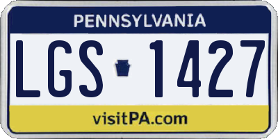 PA license plate LGS1427