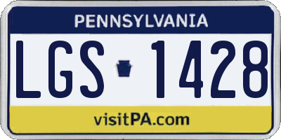 PA license plate LGS1428