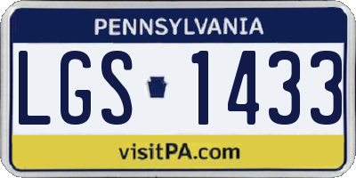 PA license plate LGS1433
