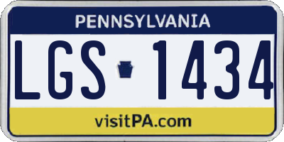 PA license plate LGS1434