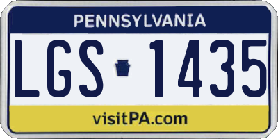 PA license plate LGS1435