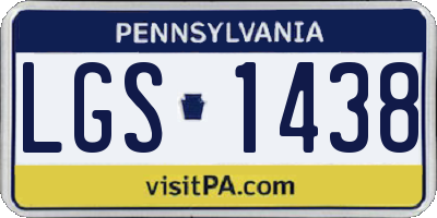 PA license plate LGS1438