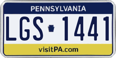 PA license plate LGS1441