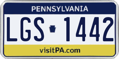 PA license plate LGS1442