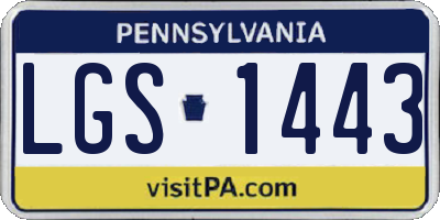 PA license plate LGS1443