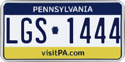 PA license plate LGS1444