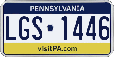 PA license plate LGS1446