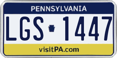 PA license plate LGS1447
