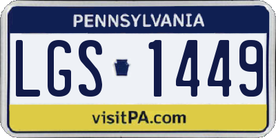 PA license plate LGS1449