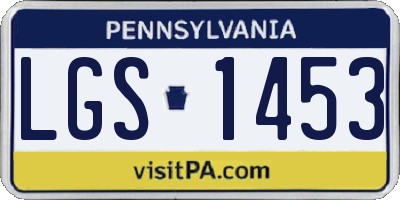 PA license plate LGS1453