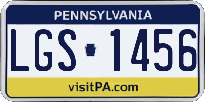 PA license plate LGS1456